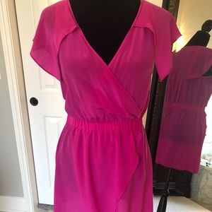 Glam Fuchsia Silk Dress